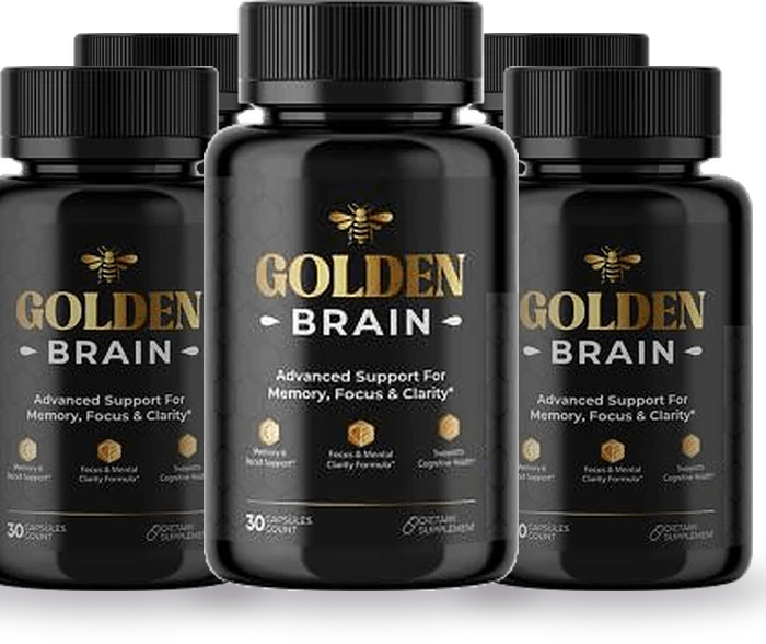 6 bottles of Golden Brain focus and clarity support capsules
